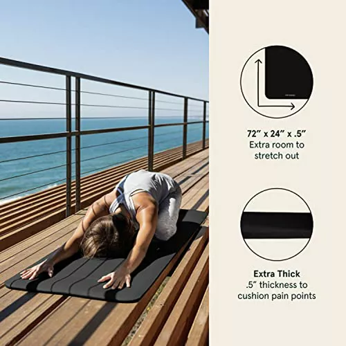Retrospec Solana Yoga Mat 1/2 Thick w/Nylon Strap for Men & Women - Non  Slip Excercise Mat for Yoga, Pilates, Stretching, Floor & Fitness Workouts
