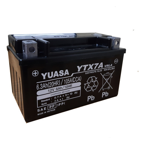 Batería Moto Yuasa Ytx7a-bs Kawasaki Ex250 Desde 2008