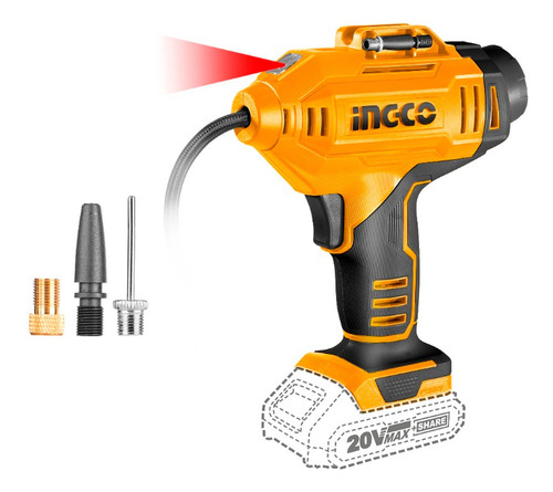 Inflador De Neumaticos Ingco Inalambrico 20v/150psi Ingco