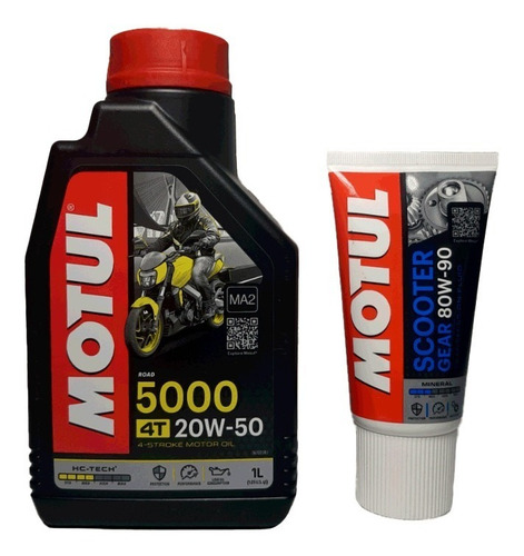 Motul 5000 20w50 4t + Motul Scooter Gear 80w90