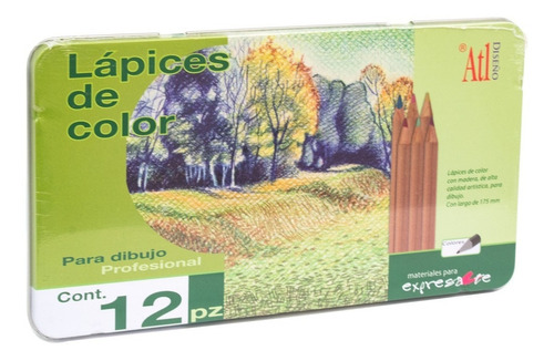 Colores De Madera 12 Lápices Profesionales Diseño Arte