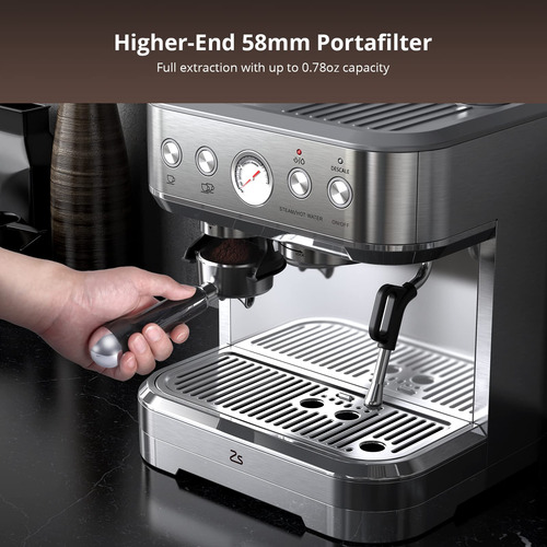 Máquina De Café Espresso Profesional 15 Bar Con Espumador 2.