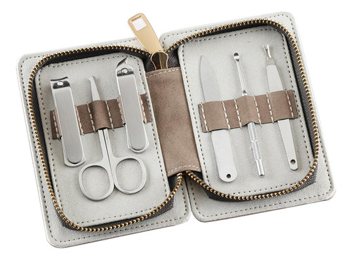 Kit De Manicura Profesional De 6 Piezas, Marrón