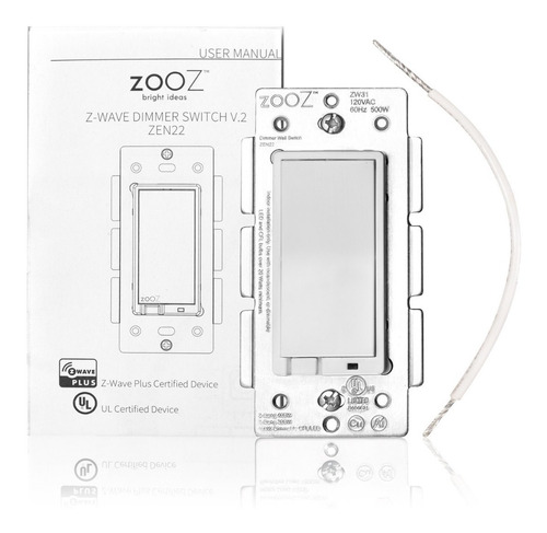 Switch-dimmer Pared, Zooz Z-wave Plus, Blanco, Zen22, 150w