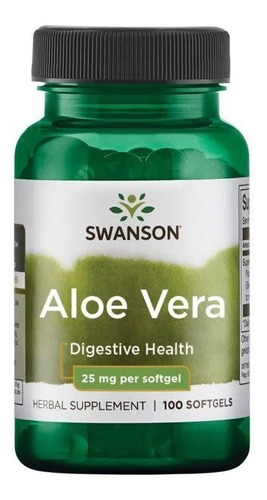 Aloe Vera 25mg 100 Cap Limpieza Colon Swanson