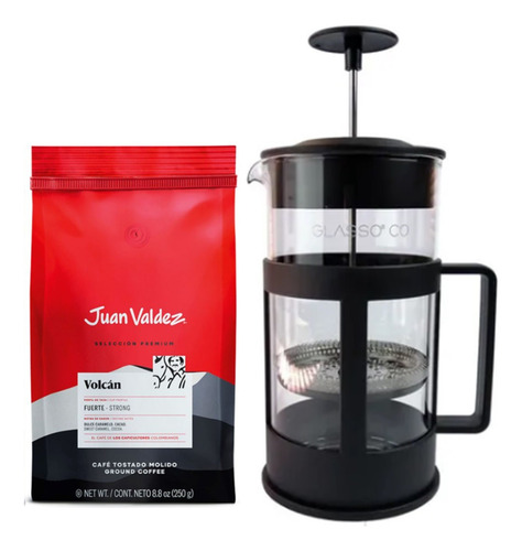 Cafetera Prensa Francesa 1 Lt + Café Juan Valdez A Elección