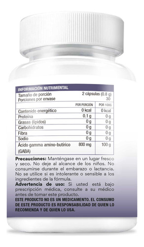 Bio B Gaba 800mg (ácido Gamma Amino-butírico) | 60 Cápsulas