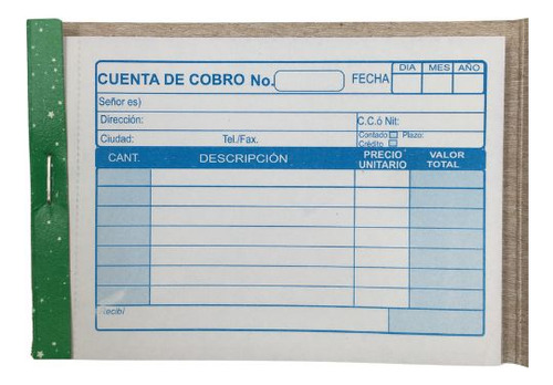 Talonario Autocopiante Cuenta De Cobro - Mini Horizontal