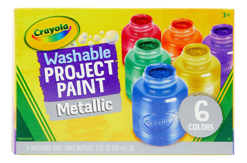 Crayola Washable Metallic Paint Set 2ounce 6 Count