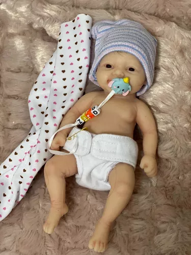 Mini Bebê Reborn Silicone Sólido Menina Oferta Só Hoje