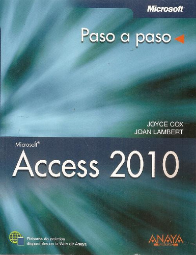 Libro Access 2010 Paso A Paso Microsoft De Joyce Cox Joan La