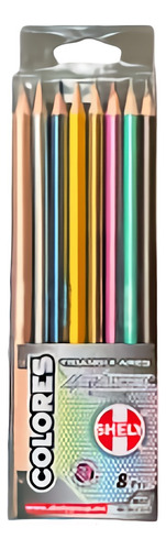 Colores Metalicos Triangulares Shely C/8 De Colores Surtidos