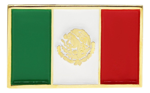 Pin Metálico Bandera De México Con Baño De Oro