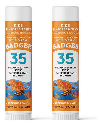 Badger Protector Solar Mineral Spf 35 Para Ninos paquete De