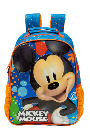 Mochila Escolar Infantil Xeryus Mickey Mouse Azul - 10512 Desenho do tecido Liso