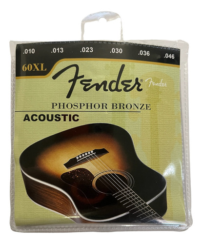 1 Pak De Cuerdas Acero Bronce Fender Guitarra Acustica 010