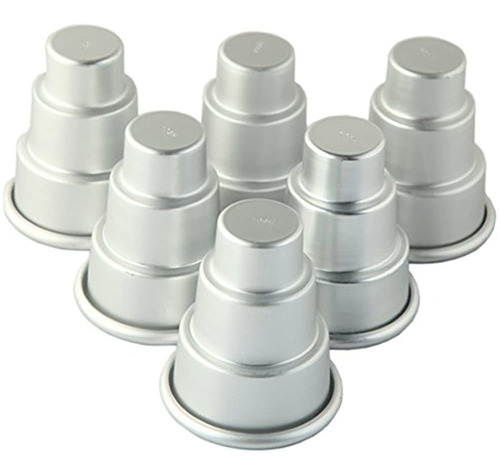 6pcs 3d Mini Molde Para Tartas De Aluminio En Forma De Torre