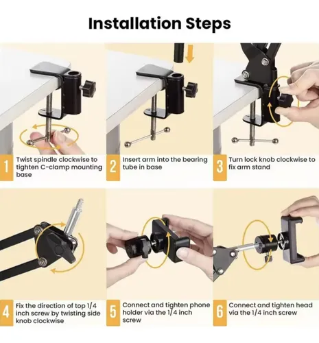 Soporte Para Celular De Brazo Flexible Para Escritorio