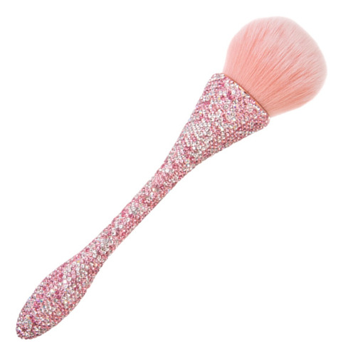 Brocha De Maquillaje Blingbling Strass Cristales Piedreria Color Rosa