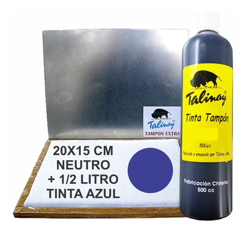 Tampon 15x20 Cm Con 1/2 Litro De Tinta Mshops