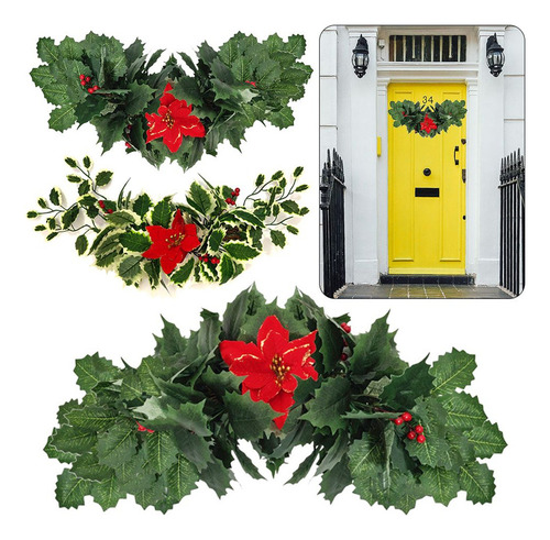 Nuevo Adorno Navideño Con Aguja De Pino Rojo De Imitación
