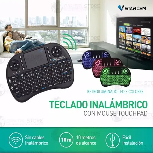 Teclado Inalambrico Mini Con Luz Led Bluetooth + Touch Pad