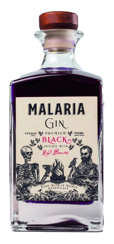 Gin Malaria Handcrafted Black With Red Berries