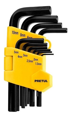 Juego Llaves Allen Punta Hexagonal 1.5 A 10 Mm Profesional