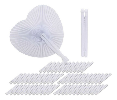 60 Unidades De Papel Blanco Con Forma De Abanico, Diseño De