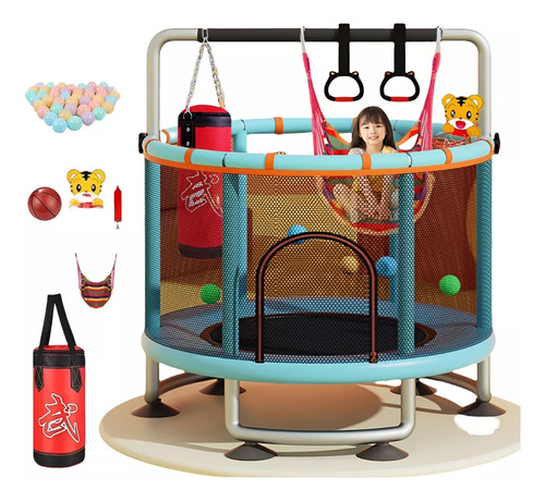 Porik Trampolin Para Niños Tumbling Resortes Red Seguridad
