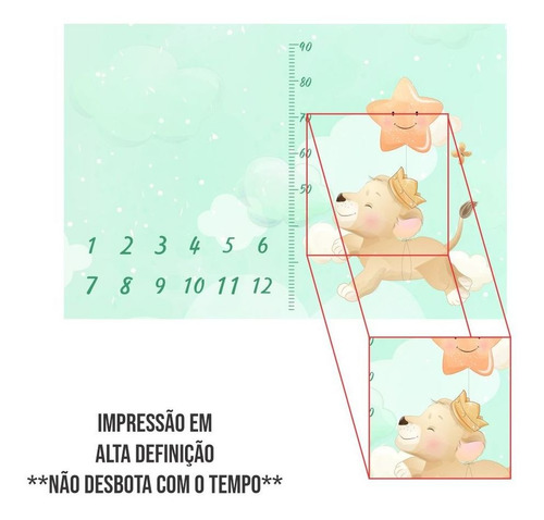 Imagem 3 de 5 de Cenário Mesversario Leãozinho Tecido Sublimado 1,50m X 1,00m