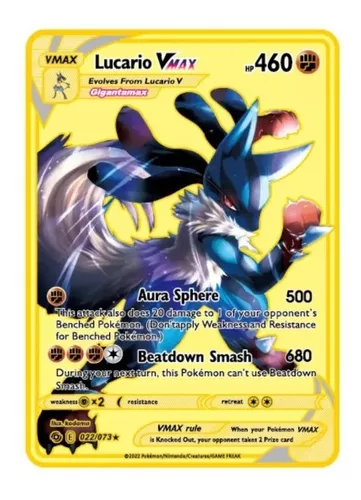 Carta Cards Pokemon De Metal Lucario V Max Dourado 10000 - Escorrega o Preço