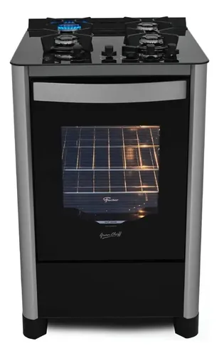 Fogão de Piso a Gás Fischer 4 bocas Gran Cheff Mesa Vidro