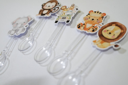 Imagem 3 de 3 de Safari Baby 50 Colher Colherzinha Para Copinho