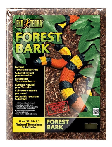 Imagen 1 de 7 de Exo Terra Forest Bark 8.8l Sustrato Terrarios Reptiles