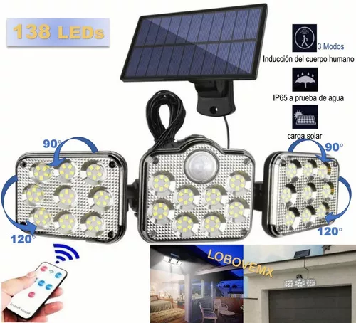 Luces Solares, 2 En 1, A Prueba De Agua, 3 Focos Solares Led De Pared Nuevo