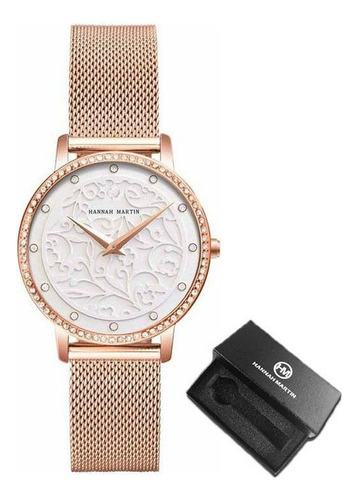 Reloj De Cuarzo Inoxidable Con Diamantes Hannah Martin 107