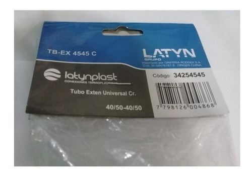 Imagen 3 de 10 de Caño Corrugado Tubo Extensible Latyn Tbex4545c Cromo 50/40