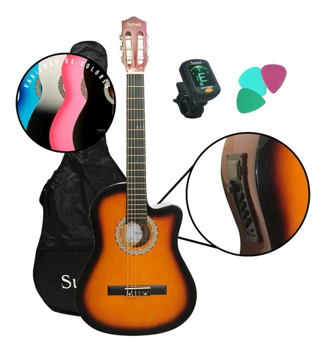 Guitarra Electrocriolla Clasica Criolla Eq + Accesorios