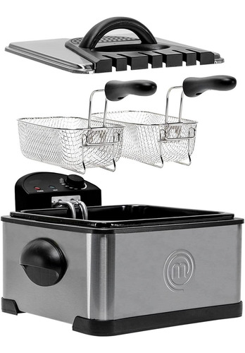 Freidora Aceite Masterchef Mk-df-4ss 4 Lt Doble Canasta