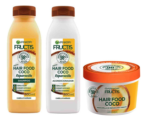 Rutina Completa Reparación Fructis Hair Food Coco