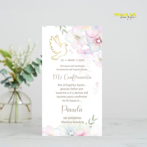 Imagen 10 de 10 de Estampitas Tarjetas Estampas Confirmación Nenas X 4u