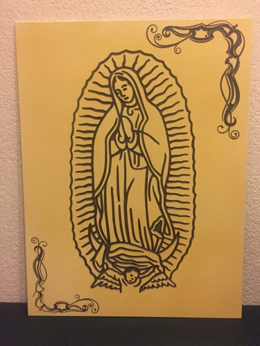 Cuadro Decorativo Virgen De Guadalupe  Tallado En Mdf 