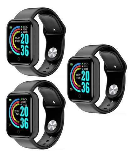 Pack De 3 Smartwatch Pulsera Inteligente Para Salud