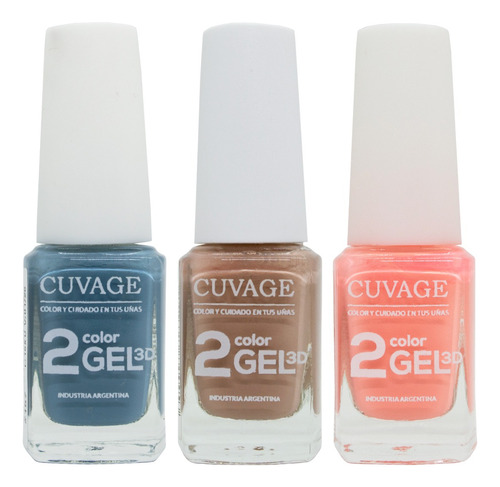 Cuvage Kit X3 Esmaltes Veganos Color Gel 3d Uñas 11ml 3c Color A elección