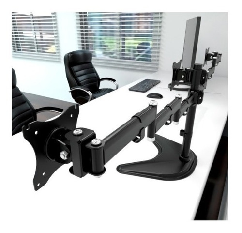 Rack Soporte Brazo 3 Monitores Escritorio 13 A 27 Klip Xtrem