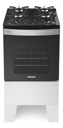 Fogão 4 Bocas Itatiaia Itaglass Plus Branco Trempes Ferro E Mesa De Vidro Com Acendimento Automático