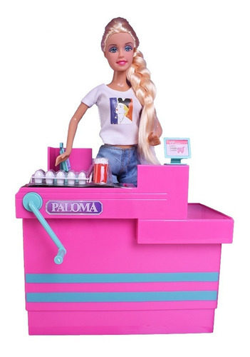 Imagen 4 de 8 de Muñeca Paloma Y Tomy En El Supermercado Simil Barbie