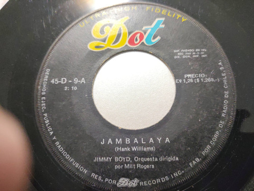 Vinilo Single De Jimmy Boyd - Polvoriento ( E49 (Usado)
