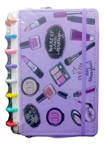 Cuaderno Argollado Mujer 100 Hojas Cuadriculado Colgar Color Lila